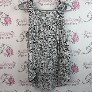 Reitmans tank top polka dot dotted Dalmatian Monochrome Patterned Sleeveless Top